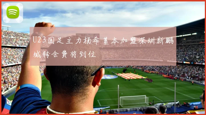 U23国足主力杨希基本加盟深圳新鹏城转会费将到位